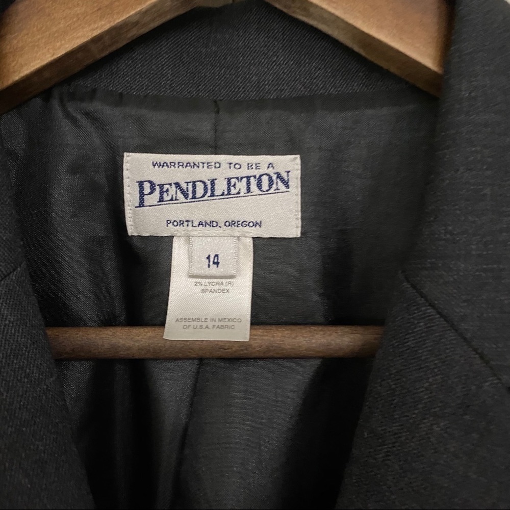 Vintage Pendleton Deep Gray Wool Button Blazer - image 2